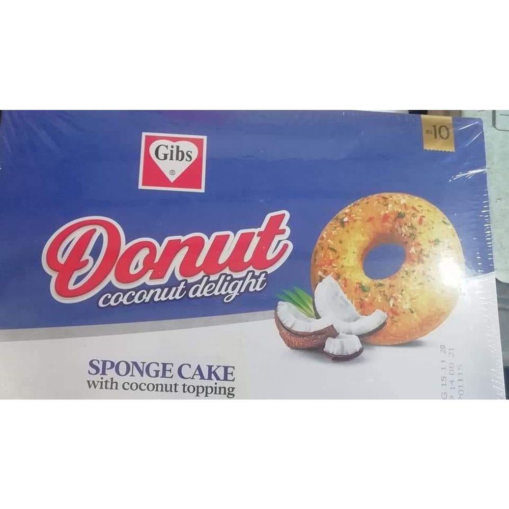 Donut coconut delight sponge cake with coconut topping