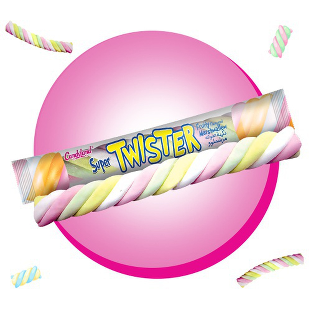 Candyland Super Twister Fruity Flavored  Marshmallow 24pcs
