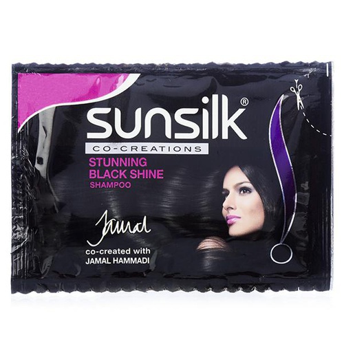 sunsilk sachets co-created with Jamal Hammadi Stunning Black Shine Shampoo 4.5mlx16p