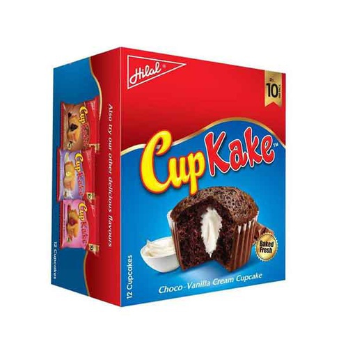 Hilal CupKake 12 Cupcakes Flavours size : Choco-Vanilla Cream Cupcake