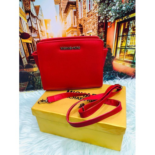 Michael Kors Selma Mini Leather Crossbody Bag color : Red