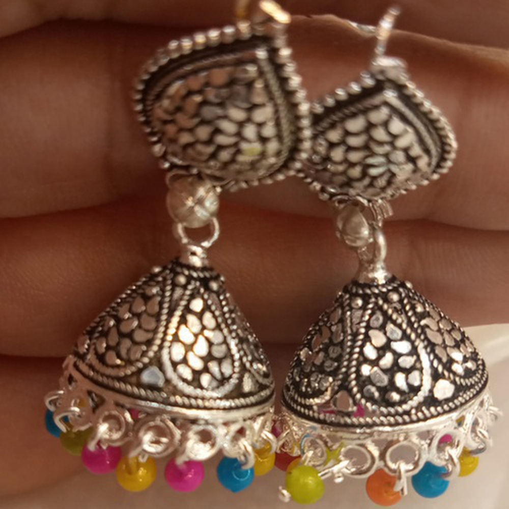 Light weight traditional carved jhumkas