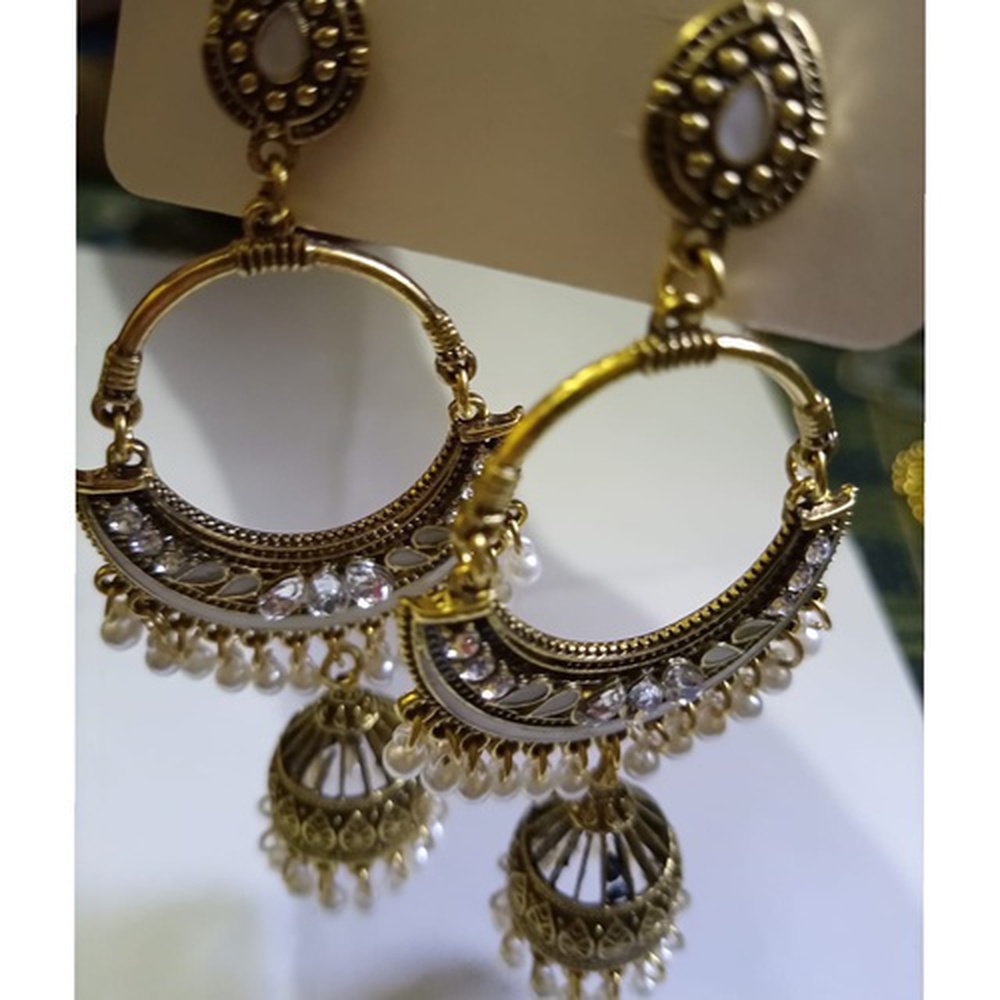 New Style Antique Simple Gold Fashion Jewelry Jhumka Earring for Women