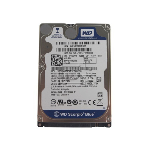 Digital Scorpio Blue WD2500BPVT 250GB 5.4K 2.5 Inch SATA Hard Disks