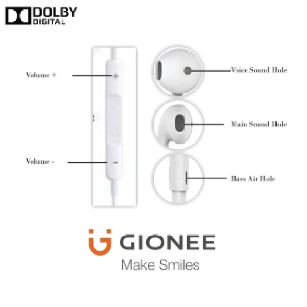Gionee Handsfree-100% Original Gionee Handsfree, Imported Geonee handsfree, High Quality Deep Geonee handsfree/ Sound, Earphones, Headphones, Handfree, Handsfree A+ Copy