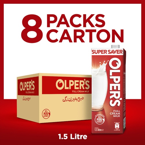 Olpers full cream milk 1.5 litre ,(pack of 8)