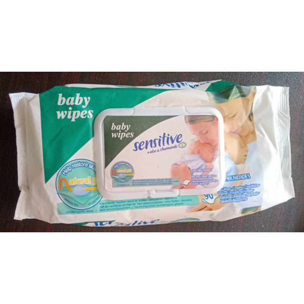 Baby Wipe sensitive  with Aloe Vera, Chamomile VT E 90p x 3 Packets