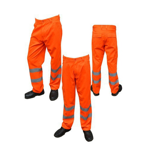 HiViz Hi Vis Viz Trousers High Visibility Safety Workwear Orange