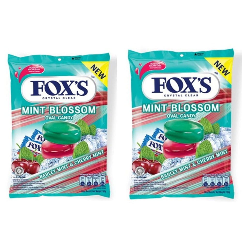 Fox's Crystal Clear Mint Blossom Oval Candies Pouch, 125 gm