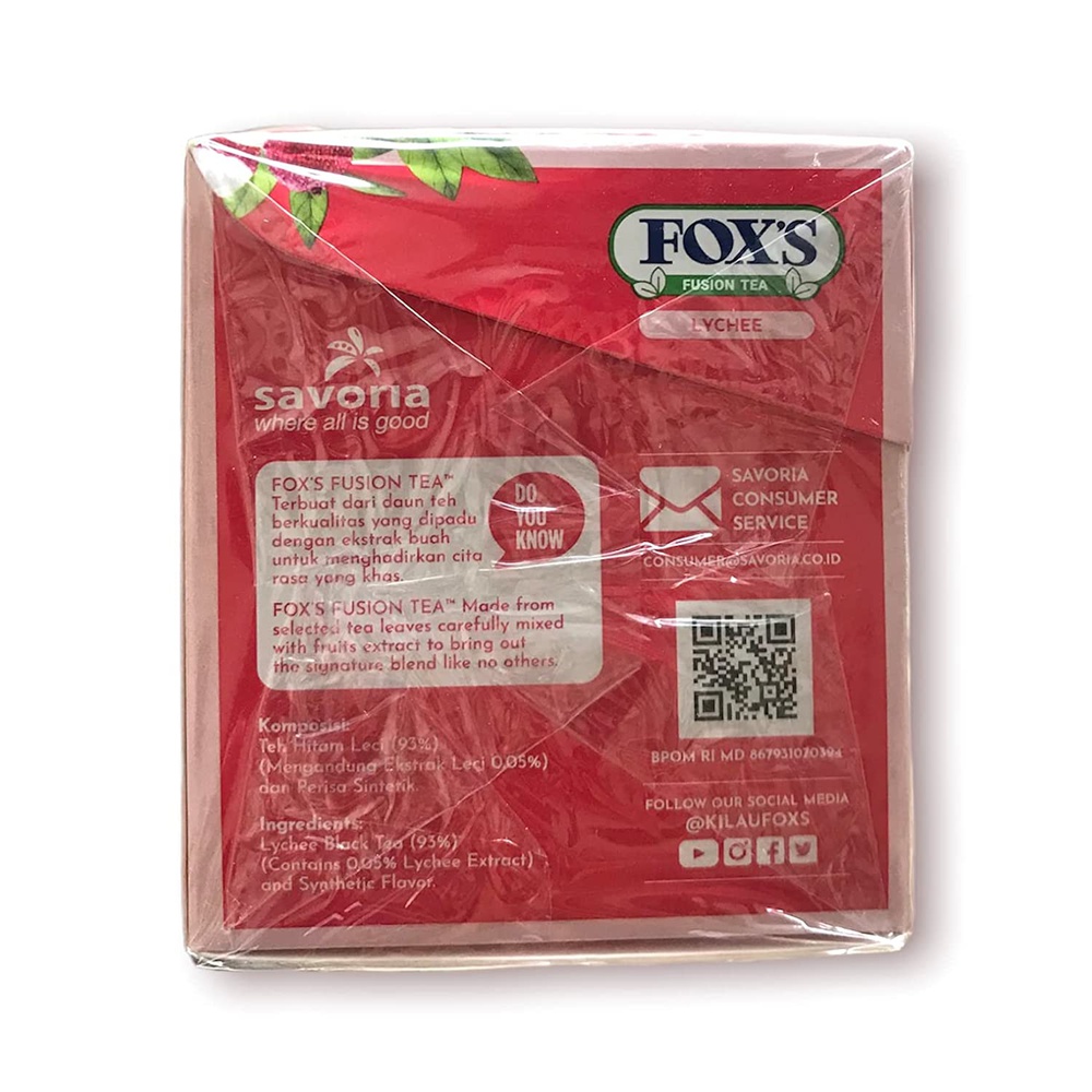 Foxs Fusion Tea Lychee, 15 Tea Bags