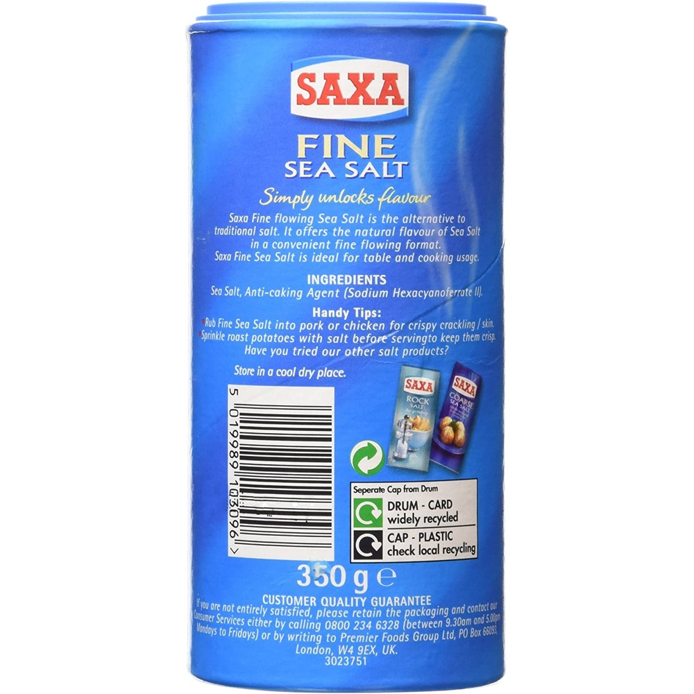 Saxa Sea Salt Fine, 350 gm