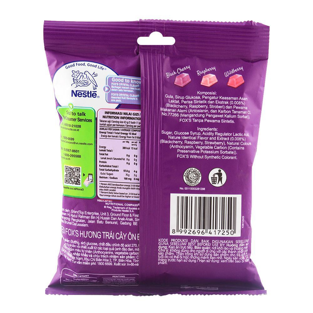 Fox's Candy Berries Pouch, (Pack Of 2 Pcs), 90 gm