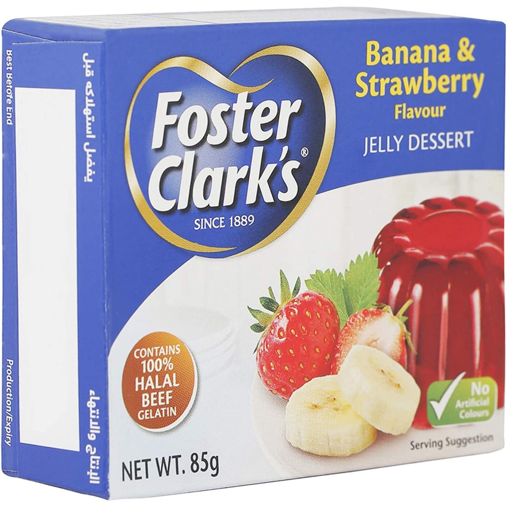 Foster Clarks Jelly Dessert Strawberry Banana Flavor, 85 gm