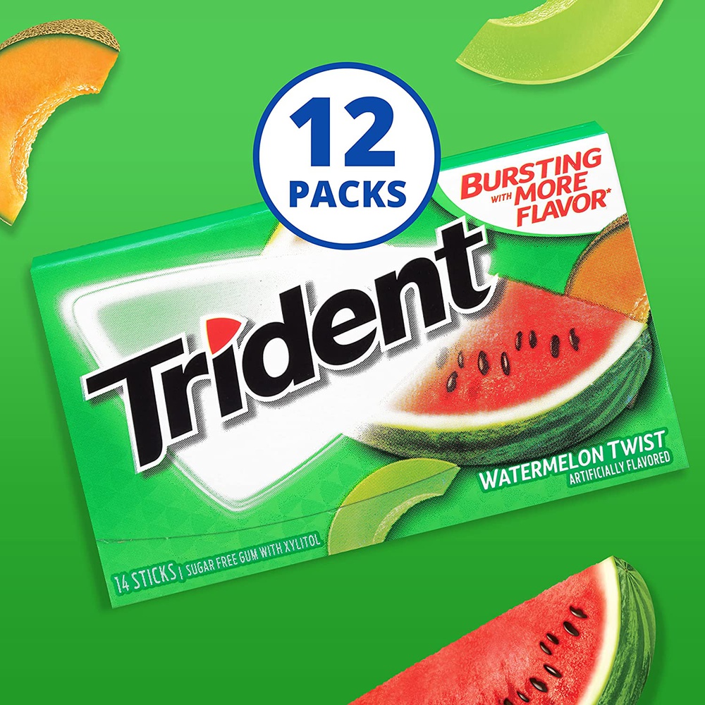 Trident Watermelon Twist Sugar Free Gum, 14 Sticks
