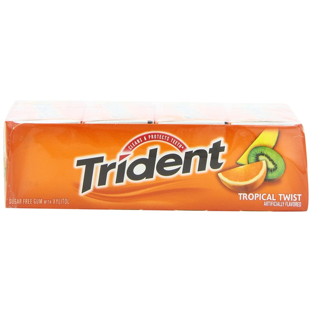 Trident Sugar Free Gum Tropical Twist, 14 Sticks