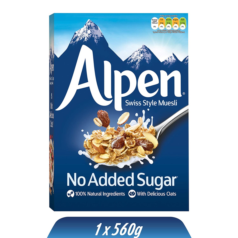 Alpen Cereal No Added Sugar Muesli, 550gm