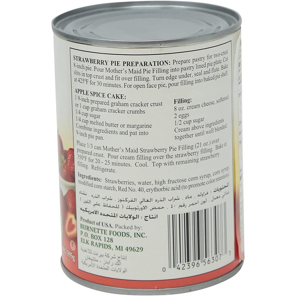 Mother Maid Strawberry Pie Filling Or Topping, 565 gm