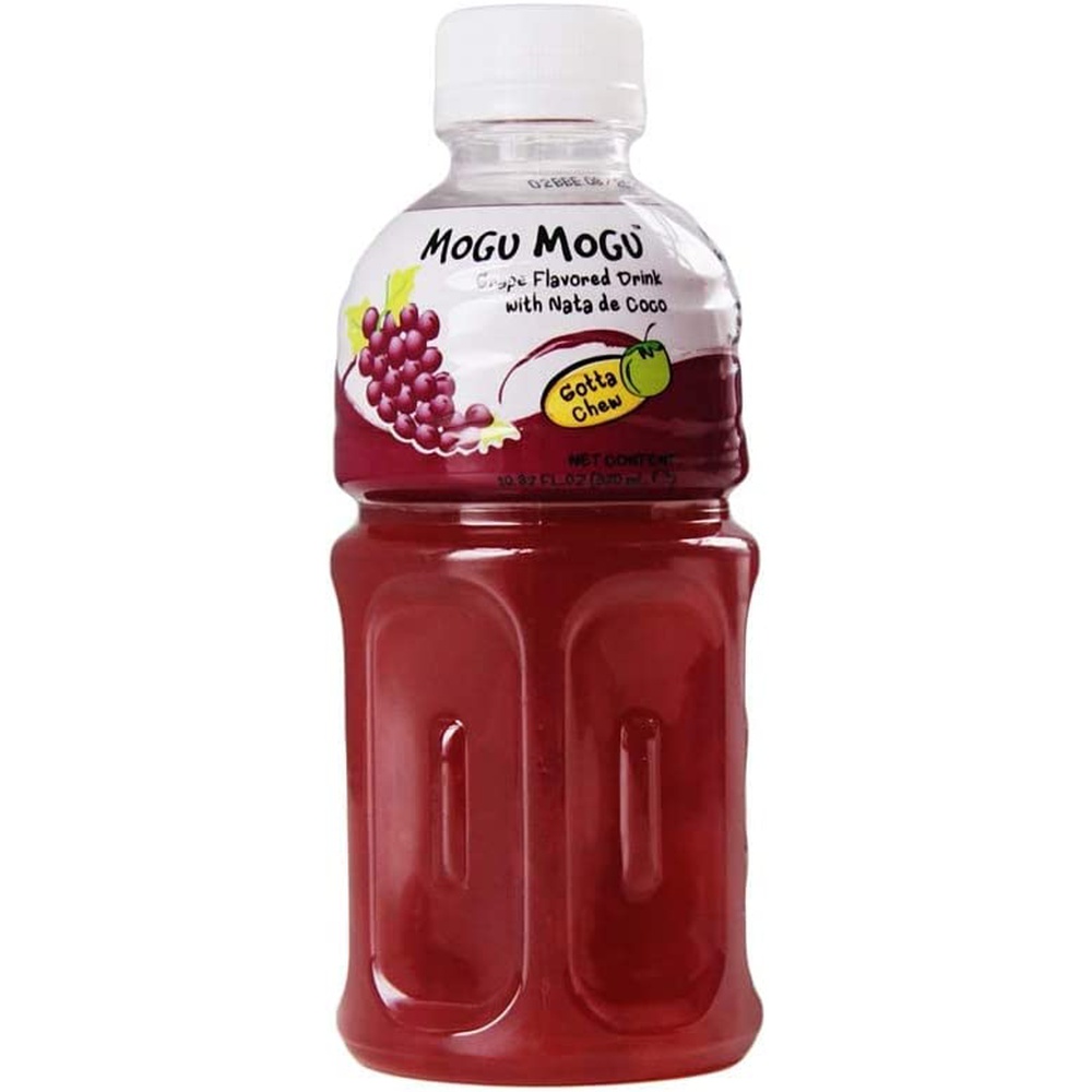 Mogu Mogu Grape Flavored Drink With Natta De Coco, 320 ml  (Pack Of 6)