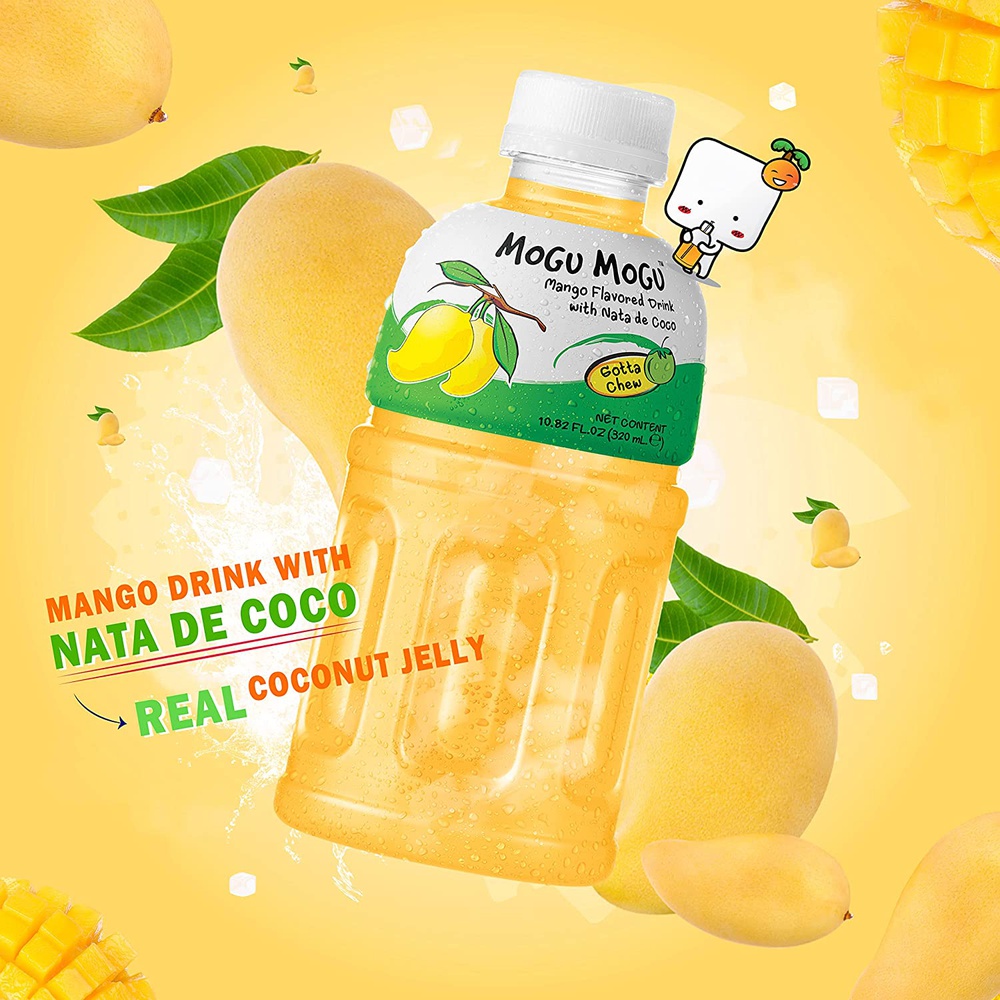 Mogu Mogu Pineapple Flavored Drink With Natta De Coco ,320 ml