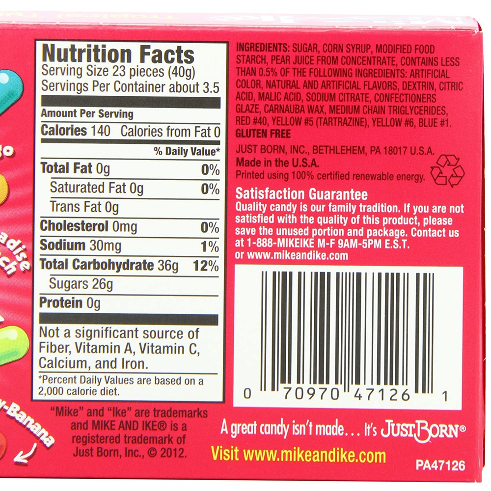 Mike & Like Tropical Typhoon Candies , 5 oz