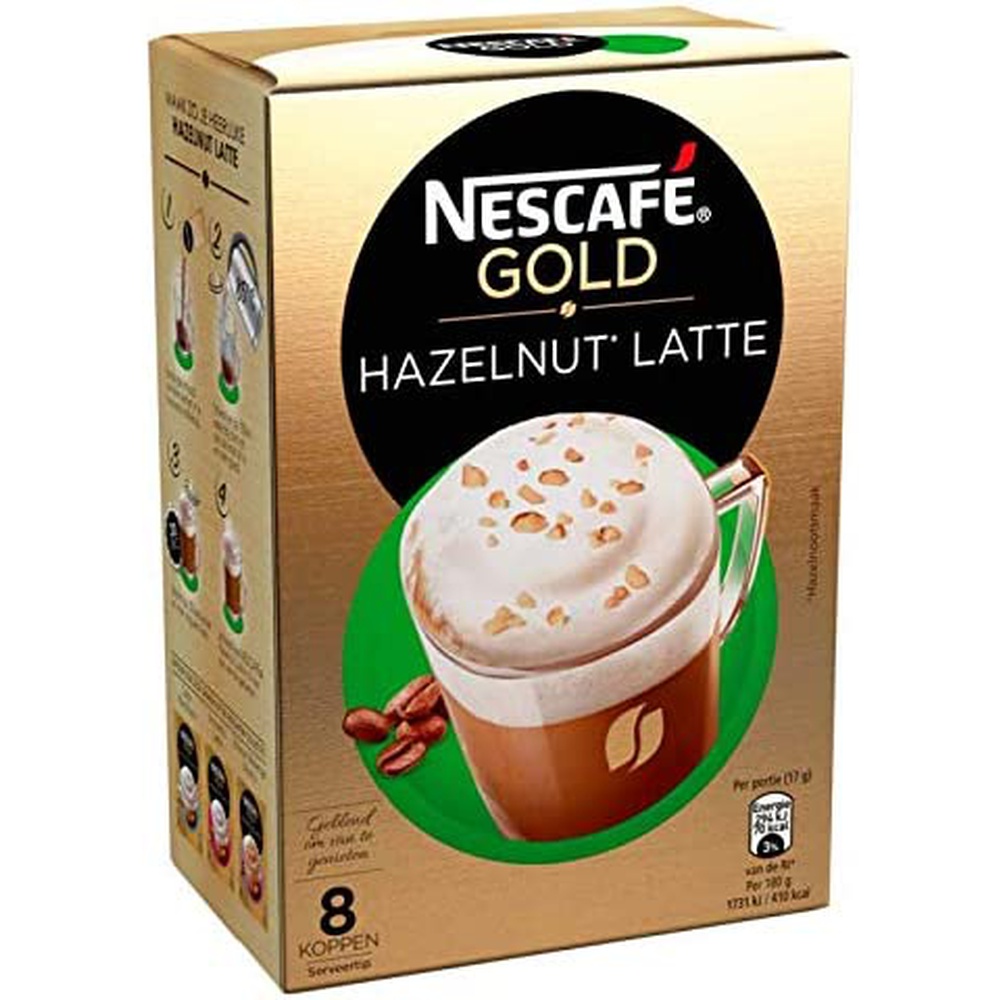 Nescafe Gold Cappuccino Hazelnut Latte 8 Sachet , 136 gm