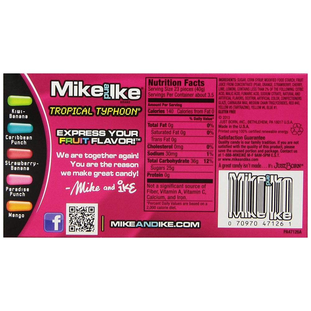 Mike & Like Tropical Typhoon Candies , 5 oz