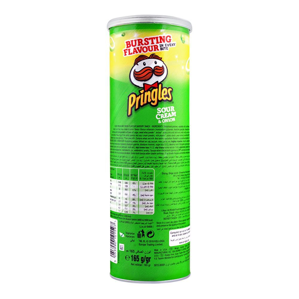 Pringles Sour Cream & Onion , 165 gm (Pack Of 6)