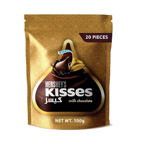 Hershey's Kisses Milk Chocolate Pouch (20 Pcs) Imported Chocolate, 100 gm