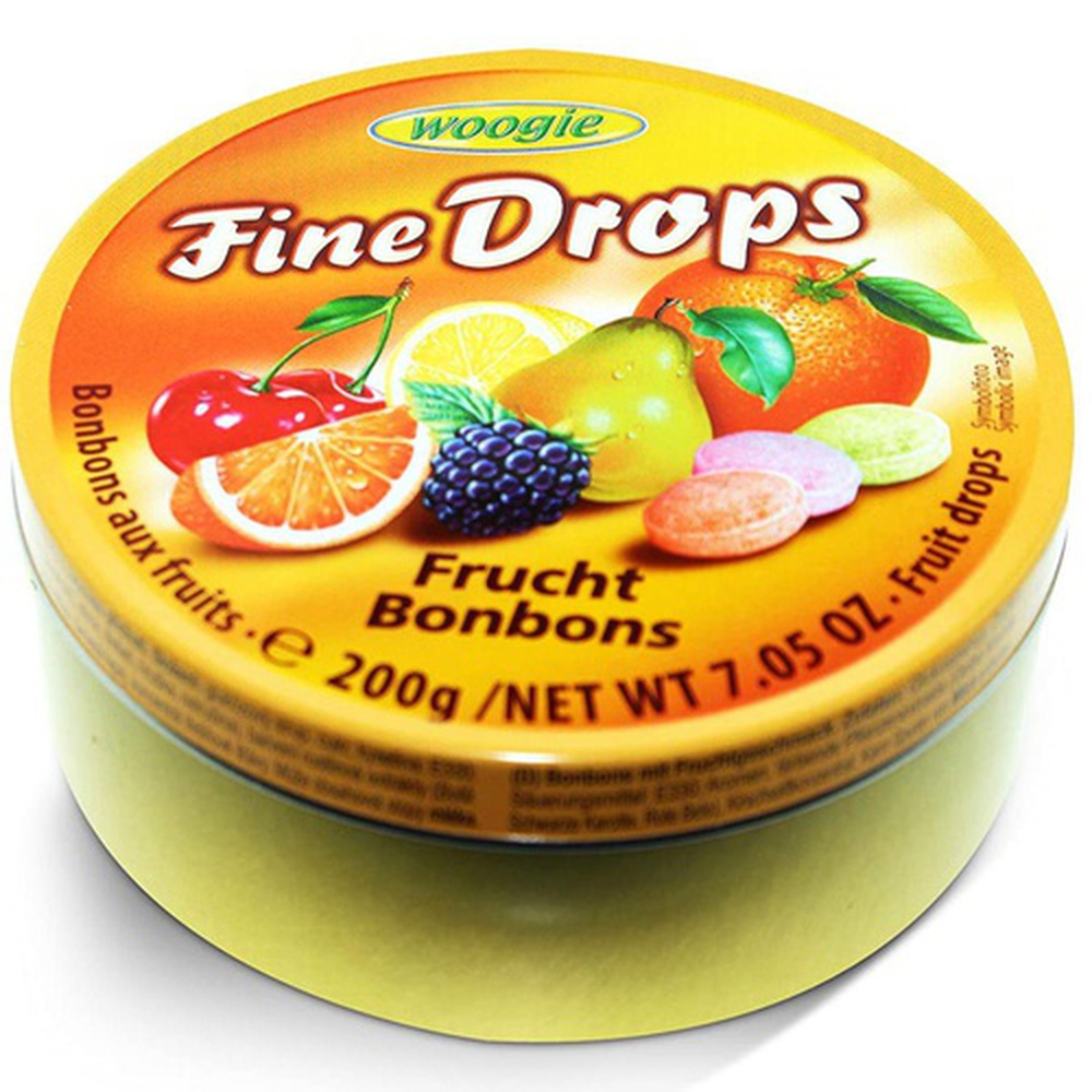 Woogie Hard Candy Fruit Drops Tin, 200 gm