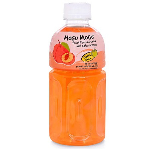 Mogu Mogu Peach Flavored Drink With Natta De Coco , 320 ml