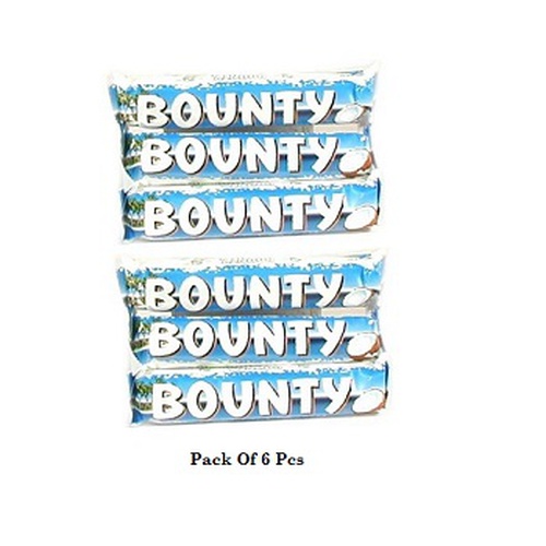 Bounty Coconut Milk Chocolate Duo Bar (Pack Of 6 Pcs) , 57Gm