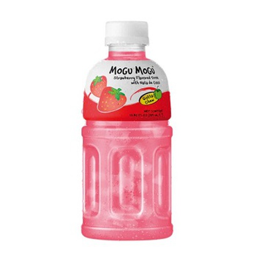 Mogu Mogu Strawberry Flavored Drink With Natta De Coco ,320 ml