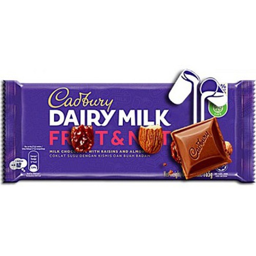 Cadbury Dairy Milk Fruit & Nut Imported (12 Pcs) Box , 160 gm x 12