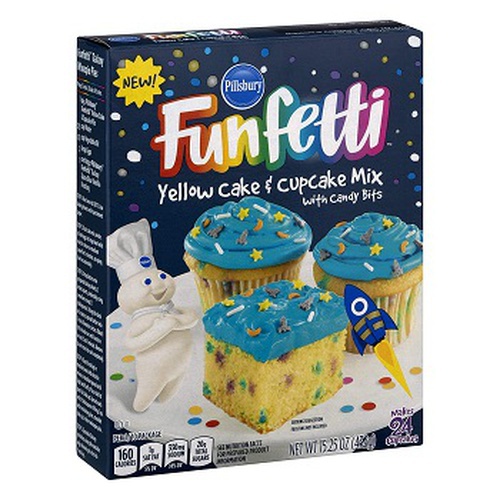 Pillsbury Funfetti Yellow Cake and Cupcake Mix, 15.25 Ounce