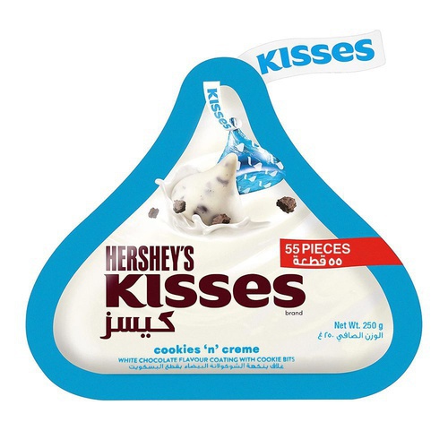 Hershey's Kisses Cookies "N" Cream Pouch (55 Pcs) Imported Chocolate, 250 gm