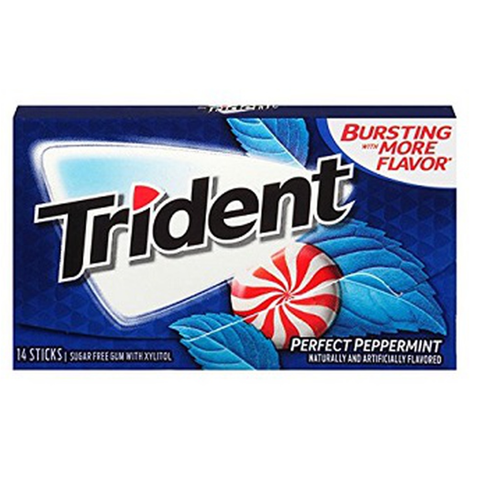 Trident Perfect Peppermint Sugar Free Gum, 14 Pcs Pack