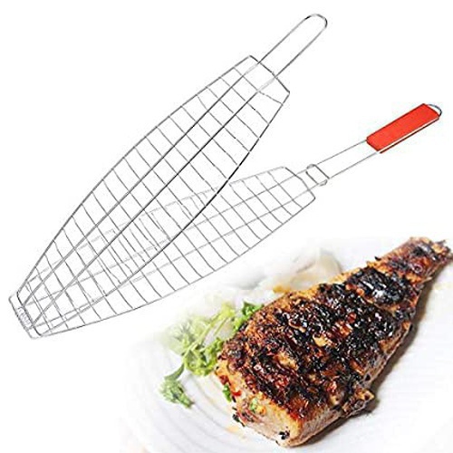 Basket BBQ Grill for Fish,Vegetables,Steak, Shrimp, Meat,Food Stainless Steel Grill Accessories