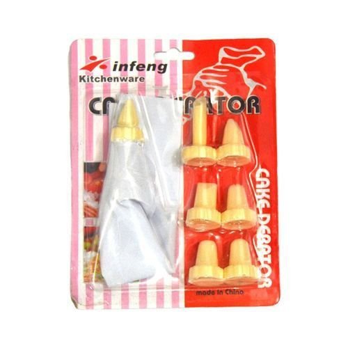 infeng Kitchenware Cake Decorator Icing Bag with 7 Nozzles set