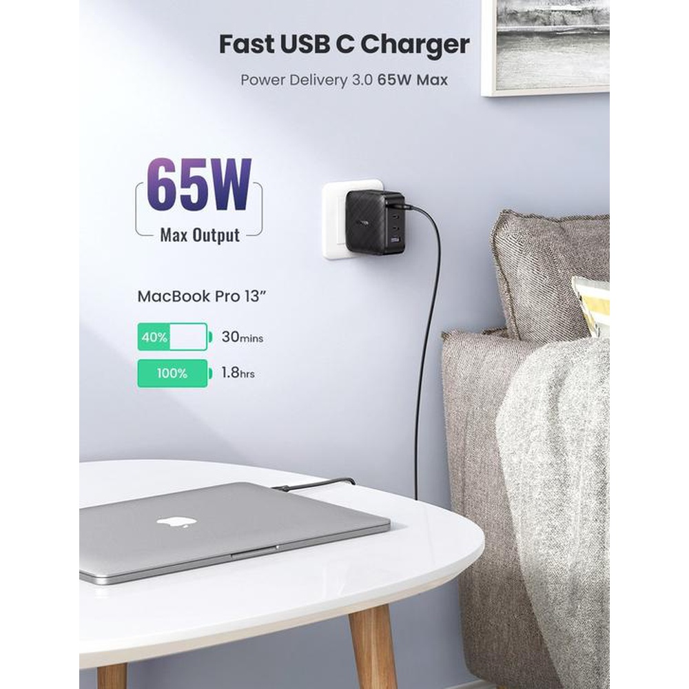 UGREEN 65W GaN X - 4 Ports - Power Delivery Fast Charger EU