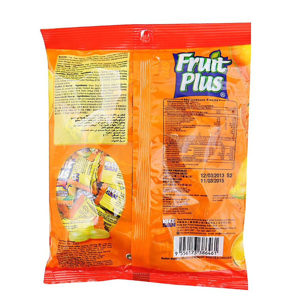 Fruit Plus Chewy Candy (Mango Flavor) 150g