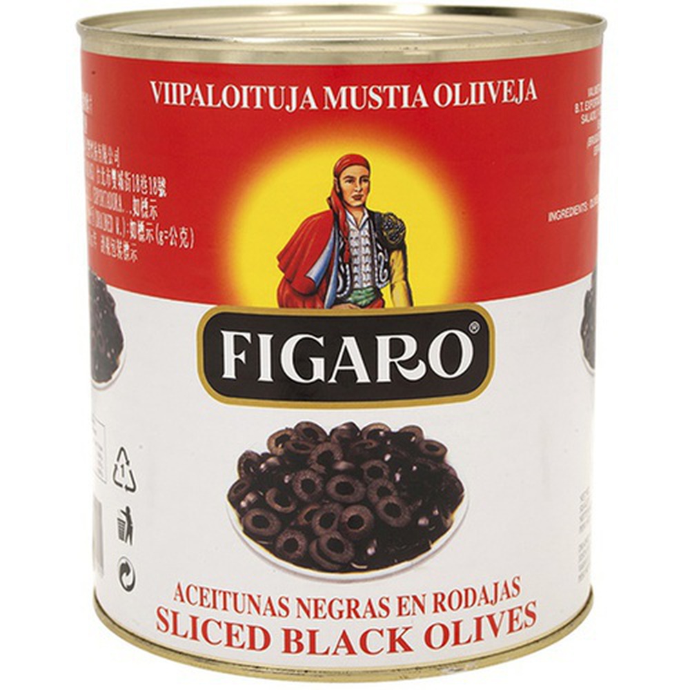 FIGARO Sliced Black Olives 3Kg (ACEITUNAS NEGRAS EN RODAJAS)