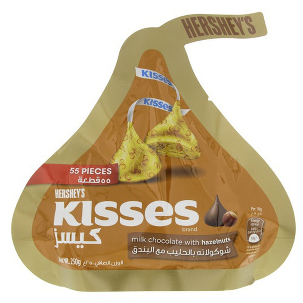 HERSHEY'S KISSES milk chocolate with hazelnuts Candy, 250g