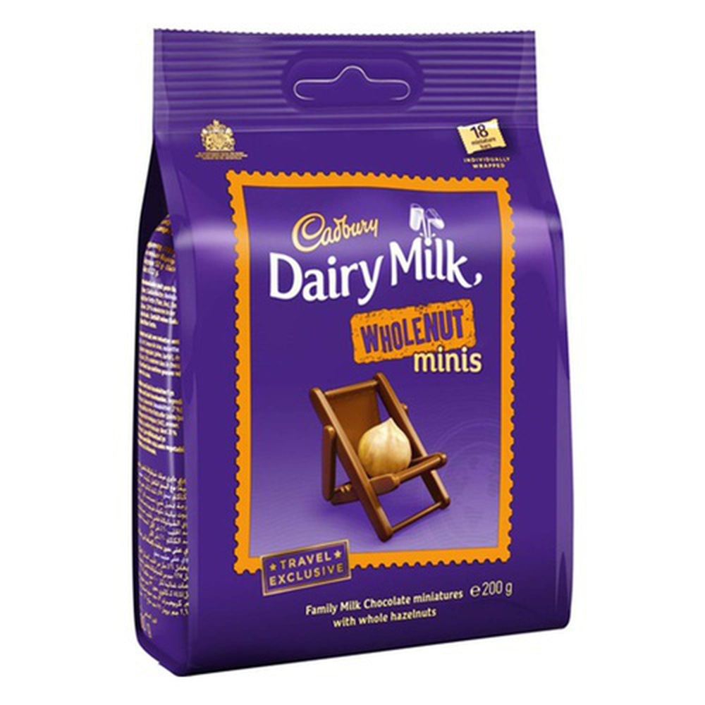 Cadbury Dairy Milk Wholenut Minis, 200 g Travel Exclusive
