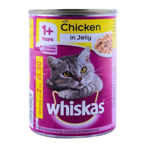 WHISKAS 1+ Can with Chicken in Jelly 390g