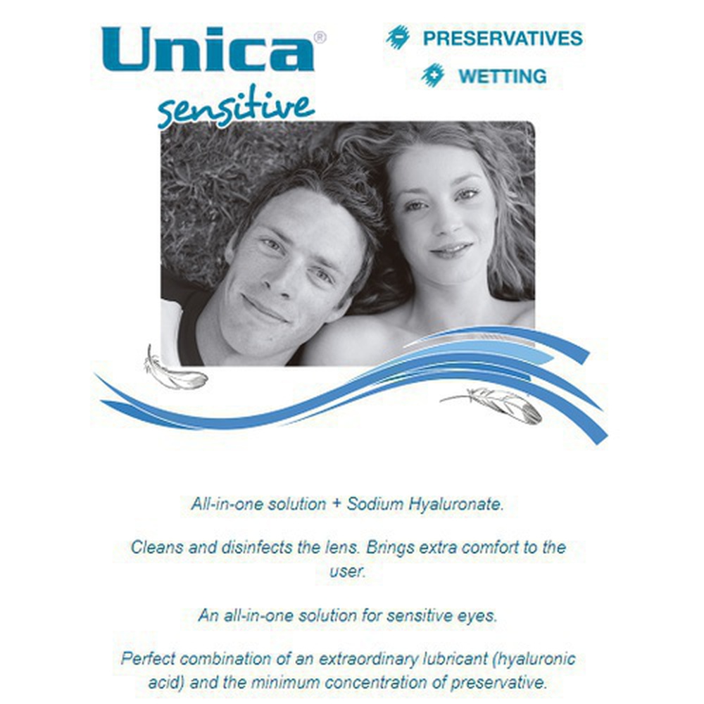 Unica Sensitive Contact Lens Solution 100/350 ML