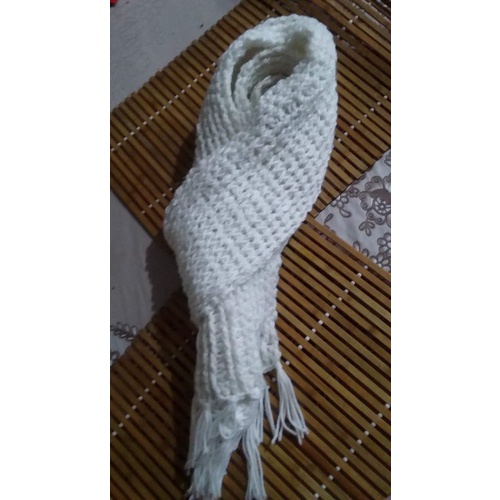 Crochet scarfs color : White size : 7x33 inches