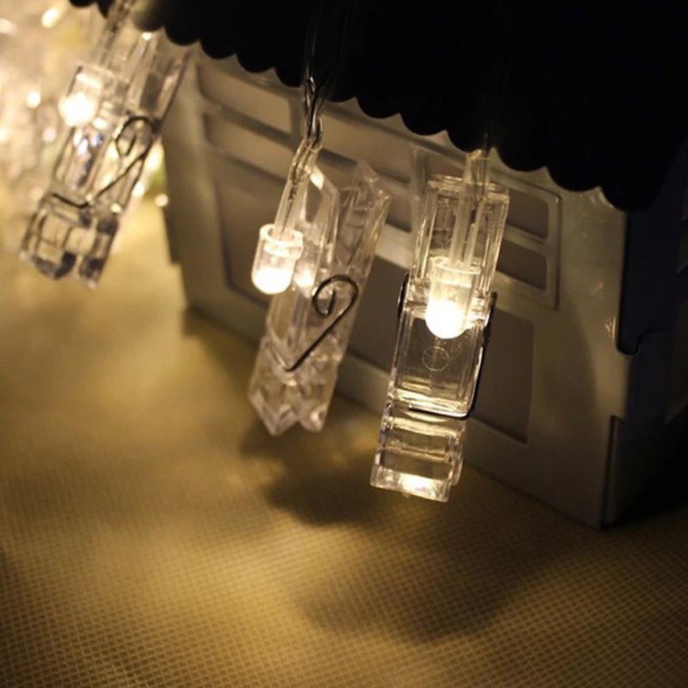 2 Meter 10 LED String Light Photo Holder Clips for Eid, Christmas Parties & Wedding