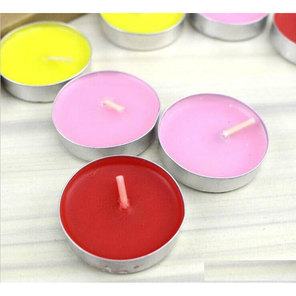 Pack of 6 - Birthday Tealight Candles with Colored Flames