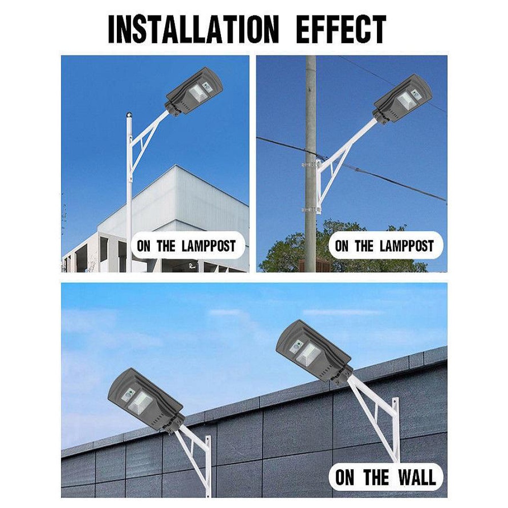 60W Led Solar Powered Outdoor Wall Street Light Pir Motion Sensor Gate Lamp