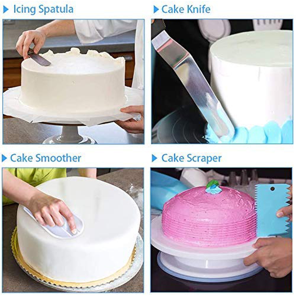 Cake Decorating Supplies 367 PCS Baking Set, with Springform Cake Pan Set, Cake Rotating Turntable, Cake Decorating Set, Muffin Cup Mould